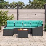  Sjedeća garnitura za vrt 7 kom. Crna poliratan 233,5 x 123,5 x 85 cm | shoptok.hr