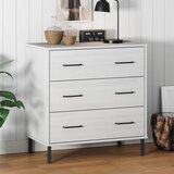  Komoda s 3 ladice bijela 77x40x79,5 cm od masivnog drva OSLO Cijene