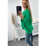 Kesi Cotton blouse with rolled up sleeves green Cijene