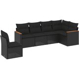  The Living Store Vrtna sedežna garnitura 6-delna z blazinami črna poli ratan - Vrtna Sedežna Garniture, (21455076) | Shoptok.si