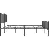  Metalni okvir kreveta uzglavlje i podnožje crni 200x200 cm | Eponuda.ba