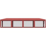 Šator za zabave s 10 mrežastih bočnih zidova crveni 3x12 m HDPE | shoptok.hr