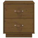   Nočna omarica 2 kosa medeno rjava 40x34x45 cm trdna borovina, (20734803) | Shoptok.si