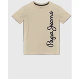 PepeJeans Otroška bombažna kratka majica WALDO bež barva