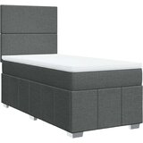 vidaXL Box spring postelja z vzmetnico temno siva 100x200 cm blago | Shoptok.si