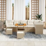 vidaXL Vrtna sedežna garnitura 9 pcs bež in krem 80 x 80 x 71 cm | Shoptok.si
