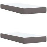  s oprugama i madracem sivi 200x200 cm od umjetne kože | shoptok.hr