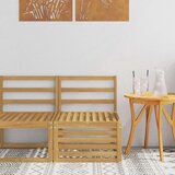  Srednja sofa za van Čvrsto drvo akacije Bijela 63 x 59 x 73 cm - Bijeli srednja sofa | shoptok.hr