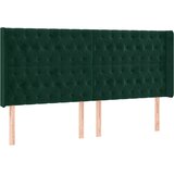  LED uzglavlje tamnozeleno 203 x 16 x 118/128 cm baršunasto | shoptok.hr