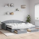 Dnevni krevet na razvlačenje svjetlosivi 100x200 cm od tkanine | shoptok.hr