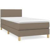  s oprugama i madracem smeđesivi 90x200 cm od tkanine | shoptok.hr