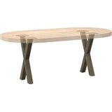  Noge za klubsko mizico v obliki črke X, 2 kosa, naravno jeklo, 38 x (42-43) cm, jeklo, (22095340) | Shoptok.si