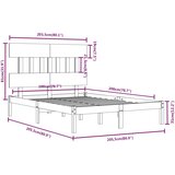  Okvir za krevet od masivne borovine bijeli 200 x 200 cm | Eponuda.ba