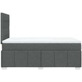 vidaXL Box spring postelja z vzmetnico temno siva 120x190 cm blago | Shoptok.si