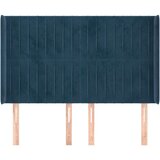  Vzglavje z ušesi temno modro 147x16x118/128 cm žamet, (20953664) | Shoptok.si