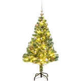 vidaXL Umjetno božićno drvce 150 LED s kuglicama i snijegom 150 cm