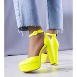 Gemre Yellow Neon High Block Heels Joy | ePonuda.com