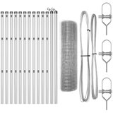 vidaXL Galvanizirana Žičnata Ograja s 13 Stebri 0.6x25 m | Shoptok.si