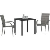  Vrtni set za objed 3 kom. Siva Čelik s prahom premazan | shoptok.hr