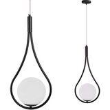 Toolight Luster od staklene kugle s spiralnim visećim svjetlom G111-1W crna E27 | shoptok.hr