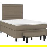 vidaXL Krevet s oprugama i madracem smeđesivi 120 x 190 cm od tkanine | shoptok.hr