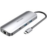  9 u 1 USB-C na HDMI/USB-C/USB x2/RJ45/SD/TF/TRRS/3,5mm - Sivi | Eponuda.com