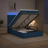  Krevet od pjene s madracem i LED-om Plava 120 x 190 cm Tkanina - Plava 120 x 190 cm Dizajn linija | shoptok.hr