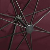  Konzolni suncobran sa stupom i LED svjetlima 300 cm bordo | shoptok.hr