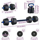  4-v-1 set dumbbelov Črna in modra 121 x 19,5 x 19,5 cm, (5000112433) | Shoptok.si