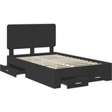  Konstrukcija postelje Črna 135 x 190 cm Konstruiran les, (5000102584) | Shoptok.si