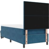 Box Spring krevet s madracem i klupicom tamnoplave boje 100x200 cm od baršuna | shoptok.hr