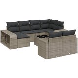 Maison Chic Seti vrtnega pohištva - Vrtna garnitura - Vrtni pohištvo set 11-delna z blazinami siv poli ratan, (21809916) | Shoptok.si