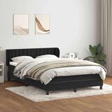 vidaXL Box spring krevet s madracem crni 160x210 cm baršunasti | shoptok.hr