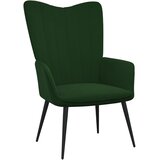 The Living Store Stol za sproščanje temno zelen žamet - Stol Za Sproščanje, (21661528) | Shoptok.si