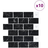  Subway pločica 10 pcs Crni mramor 30 x 30 cm Poliuretan i PET | shoptok.hr