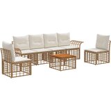  Zunanja garnitura za sedenje 7 pcs Naravna in krem bela, (5000269871) | Shoptok.si