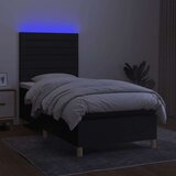  Box spring postelja z vzmetnico LED črna 80x200 cm blago, (20898646) | Shoptok.si