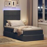  LED krevet za pohranu s madracem Tamnosiva 90 x 190 cm Baršun | shoptok.hr