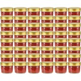 vidaXL Stekleni kozarci z zlatimi pokrovi 48 kosov 110 ml | Shoptok.si