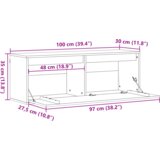  Ormar za Zid Voštano smeđa 100 x 30 x 35 cm Masivna borovina | shoptok.hr