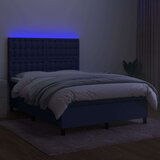  Box spring postelja z vzmetnico LED modra 140x200 cm blago, (20896263) | Shoptok.si