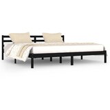The Living Store Posteljni okvir iz trdne borovine 200x200 cm črn - Posteljni Okvir, (21523818) | Shoptok.si
