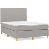 Box spring postelja z vzmetnico svetlo siva 140x200 cm blago, (20899768) | Shoptok.si