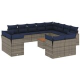 vidaXL 13-dijelni set vrtnih sofa od poliratana s jastucima sivi | shoptok.hr