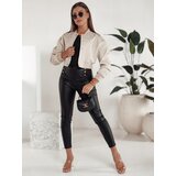 DStreet Spodnie damskie SKINLOVE skórzane z wysokim stanem czarne | shoptok.hr