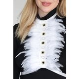 Fenzy Grudnjak S Rastezljivim Naramenicama S Perjem, Bijeli | shoptok.hr