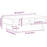  Stalak za monitor boja dimljenog hrasta 50x27x15 cm drveni | shoptok.hr