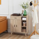 HOMCOM Moderna kredenca s predalom in omarico, lesena večnamenska omarica za kuhinjo in dnevno sobo, 80x30x96,5 cm, (20745401) Cene