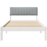  Kovinska posteljna konstrukcija z vzglavjem Bela in svetlo siva, (5000084645) | Shoptok.si