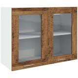 Viseći stakleni ormarić "Lyon" Staro drvo 80x31x60 cm Konstruirano drvo | Eponuda.com